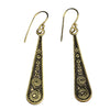 Pure Brass Beaded Tendril Drop Earrings