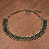Handmade and nickel free pure brass, tribal decorative beaded, adjustable choker chain necklace designed by OMishka.