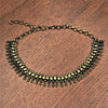 Handmade and nickel free pure brass, decorative beaded tribal gypsy, adjustable chain necklace designed by OMishka.