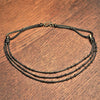 Handmade and nickel free pure brass, three row, subtle beaded, adjustable snake chain necklace designed by OMishka.