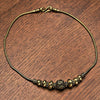 Handmade nickel free pure brass, decorative circle beaded, snake chain necklace designed by OMishka.