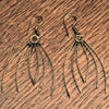 Handmade nickel free pure brass, multi strand dangle earrings designed by OMishka.