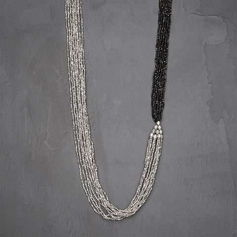Decorative Silver Banjara Chain Necklace - OMishka
