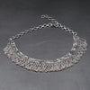 Handmade and nickel free, silver toned white metal, adjustable chainmail drop necklace designed by OMishka.