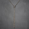 Handmade nickel free silver, tiny cube beaded, double braided multi strand, tassel necklace designed by OMishka.