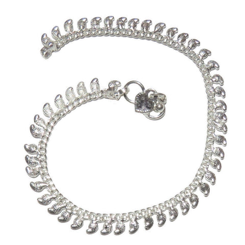 Dainty Silver Beaded Adjustable Bracelet & Anklet