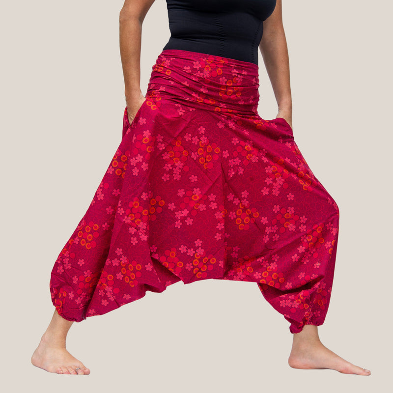 Pink Flower Spiral - Yoga Pants, Harem Trousers & Jumpsuit