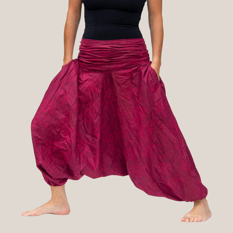 Brown Flower Spiral - Yoga Pants, Harem Trousers & Jumpsuit