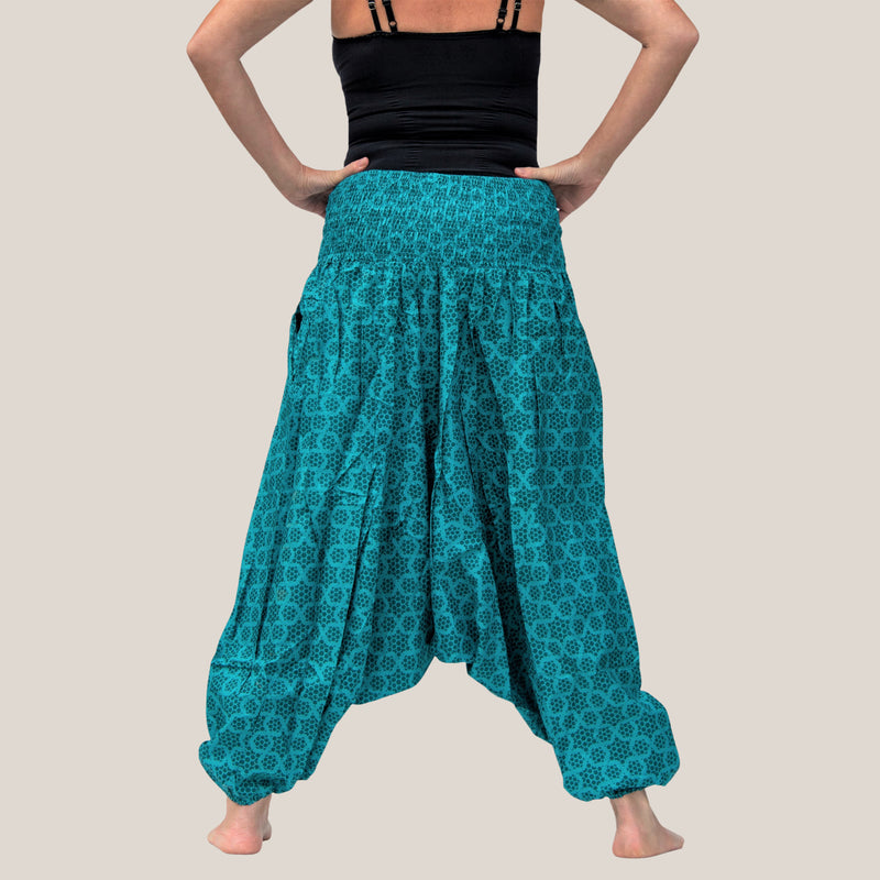Teal Honeycomb Organic Yoga Pants & Harem Trousers – OMishka