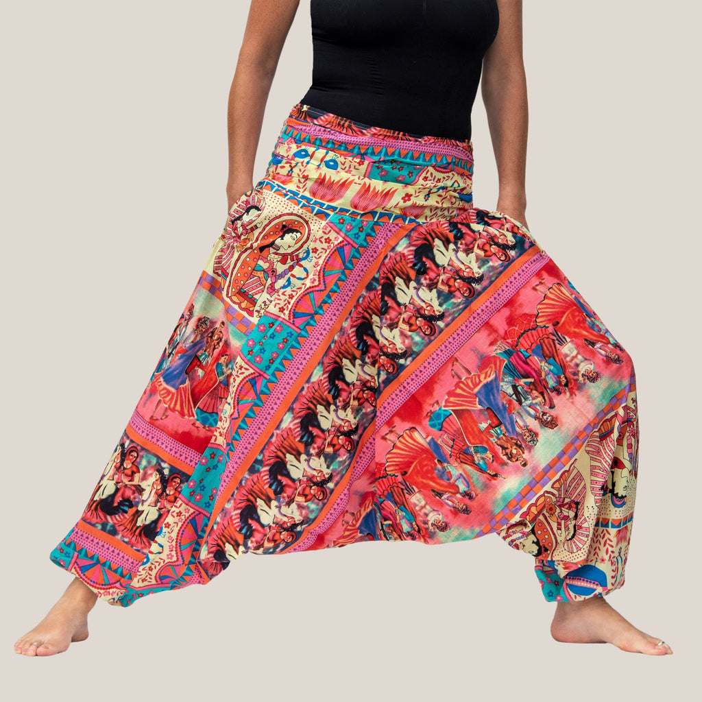 Pink Indian Dancer - Yoga Pants, Harem Trousers & Jumpsuit