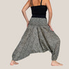 Black & White Flower Shell - Yoga Pants, Harem Trousers & Jumpsuit