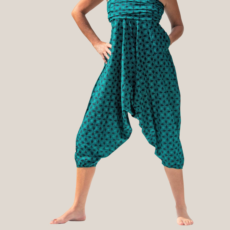 Green Palm Frond - Yoga Pants, Harem Trousers & Jumpsuit