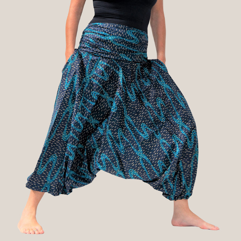 Blue Swirl - Yoga Pants, Harem Trousers & Jumpsuit