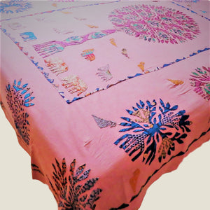 Colourful Patchwork Tree of Life Bed Cover & Throw - 05