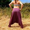 OMishka eco-friendly organic bamboo purple harem pants adjustable jumpsuit