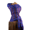 Soft Woven Recycled Acry-Yak Large Blue Shawl - 46
