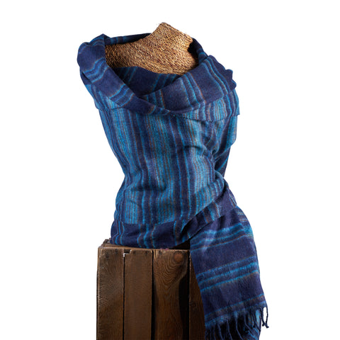 Soft Woven Bamboo Patterned Green Blanket Scarf