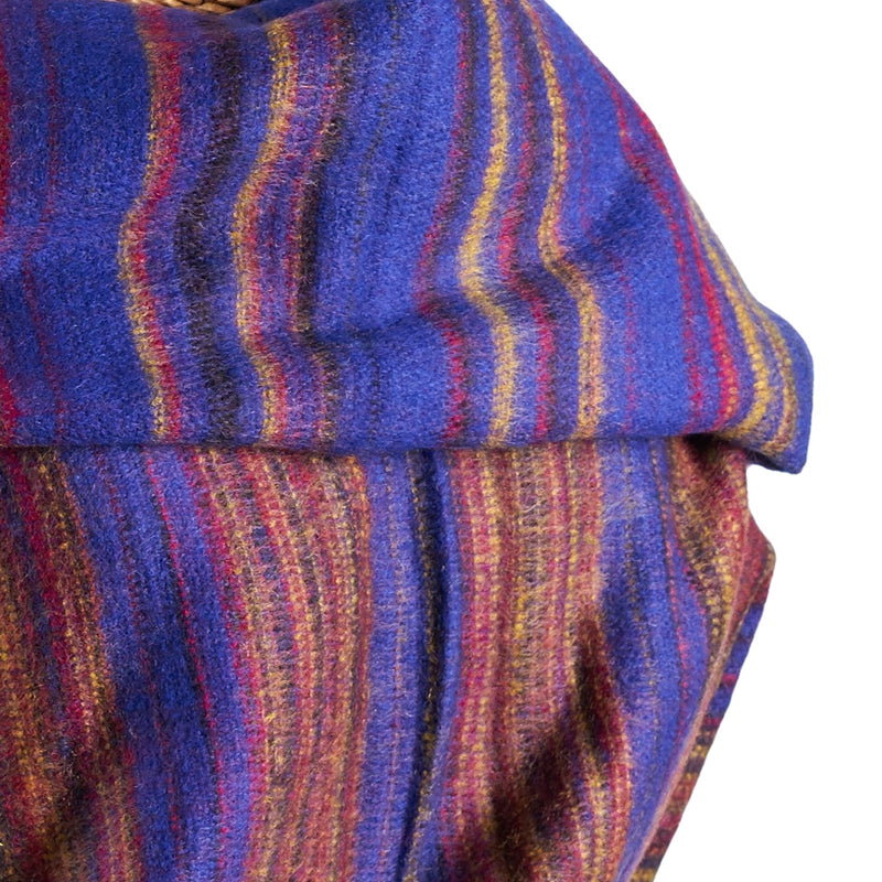 Soft Woven Recycled Acry-Yak Large Blue Shawl - 47