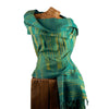 Soft Woven Recycled Acry-Yak Large Blue Shawl - 02