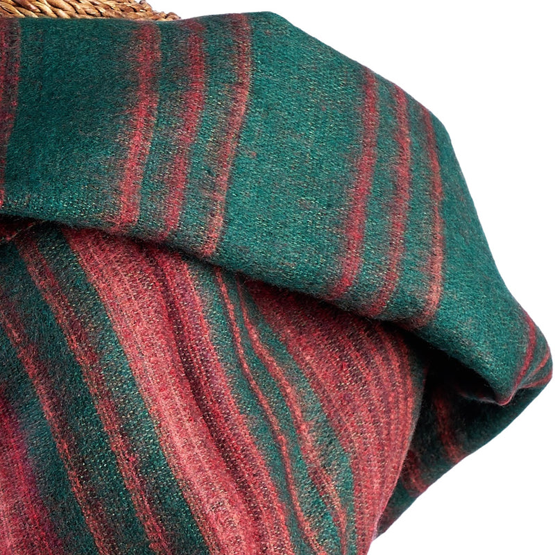 The Recycled Bottle Blanket Scarf - Striped Green 19