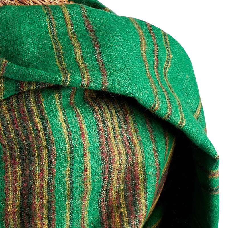 Soft Woven Recycled Acry-Yak Large Green Shawl - 22