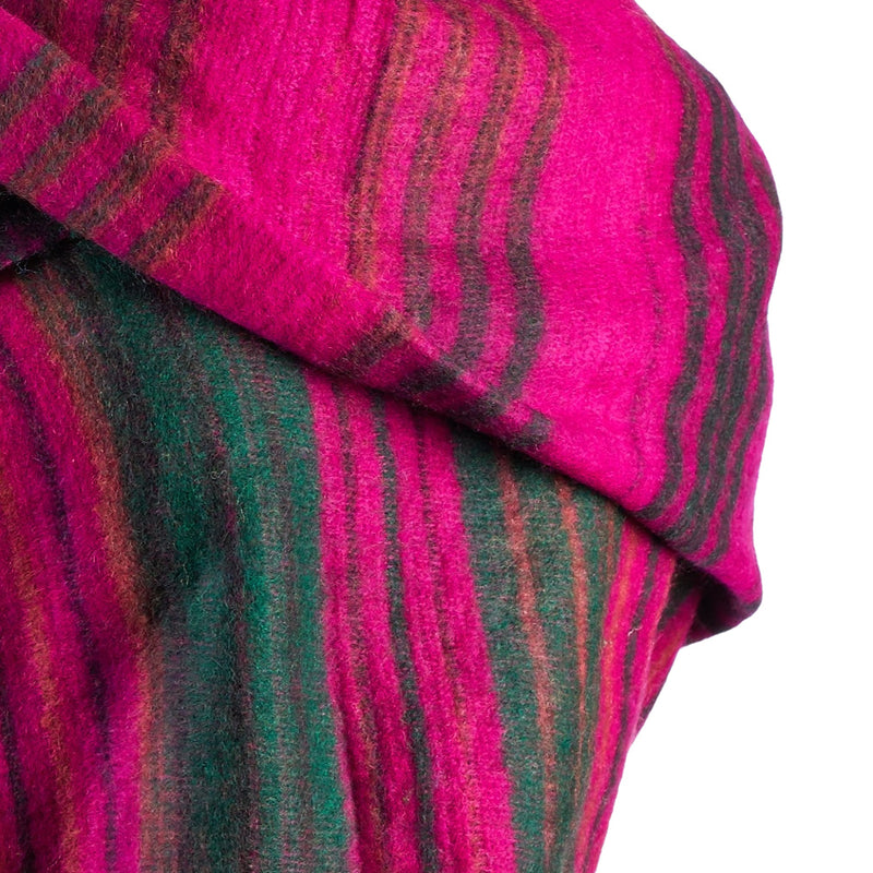 Soft Woven Recycled Acry-Yak Large Pink Shawl - 30