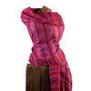 Soft Woven Recycled Acry-Yak Large Red Shawl - 31