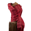 Soft Woven Recycled Acry-Yak Large Red Shawl - 36