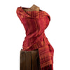 Soft Woven Recycled Acry-Yak Large Red Shawl - 38