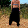 OMishka eco-friendly organic bamboo solid black harem pants adjustable jumpsuit