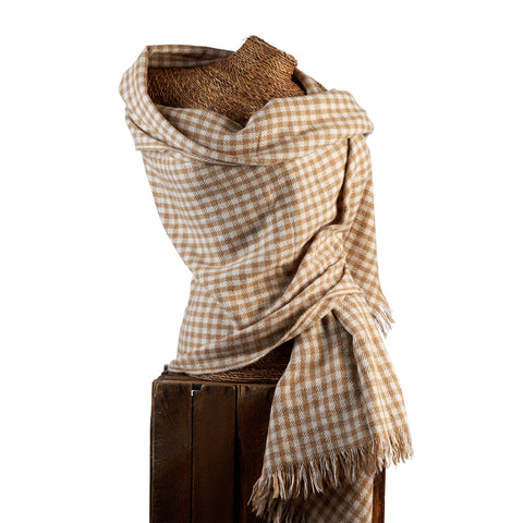 Chequered Blue Bamboo Blanket Scarf
