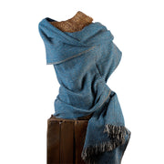 Blue & Grey Bamboo Blanket Scarf