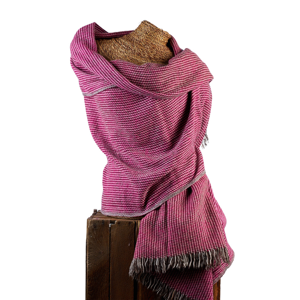 Pink & Brown Bamboo Blanket Scarf