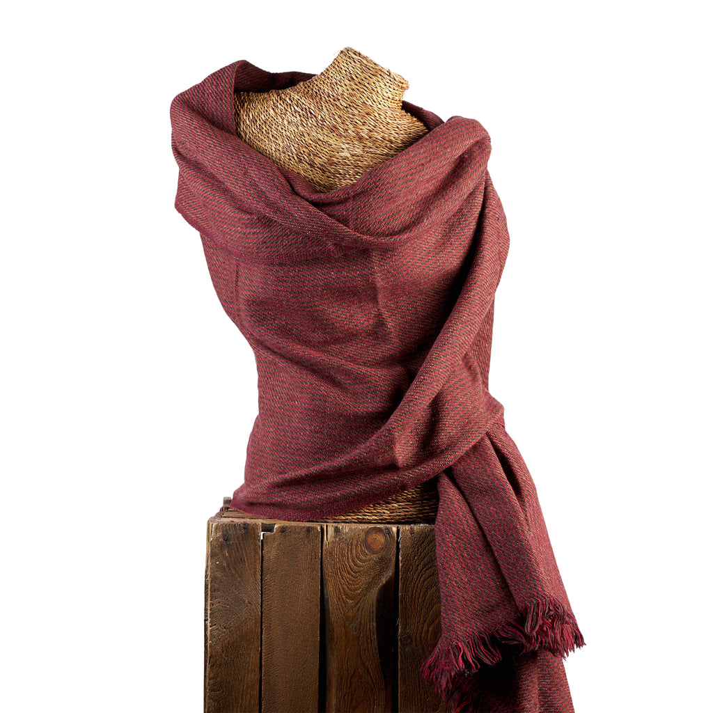 Red & Brown Bamboo Blanket Scarf