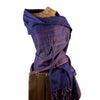 Soft Woven Bamboo Kantha Stitched Large Purple Shawl - 19