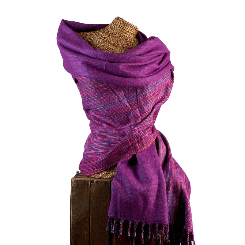  Handmade UPEKKHA Shawl Indigo Purple Handwoven Wool