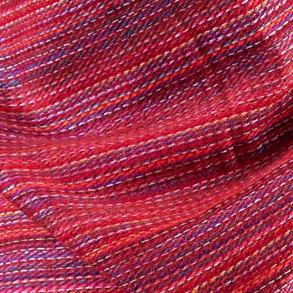 Soft Woven Bamboo Kantha Stitched Large Red Shawl - 02