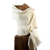 Soft Woven Recycled Acry-Yak Large Brown Shawl - 12