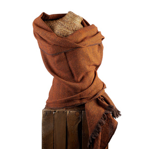 Orange Bamboo Blanket Scarf - 22