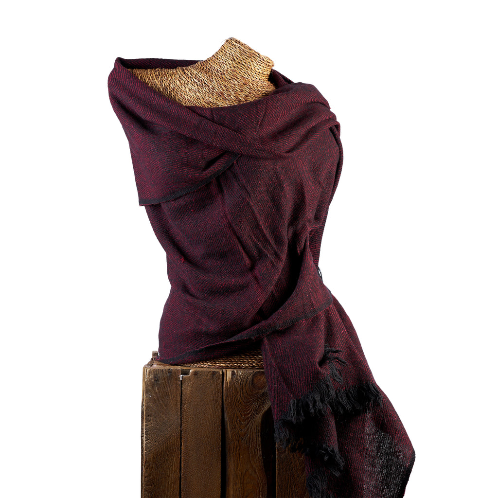 Red Bamboo Blanket Scarf - 01