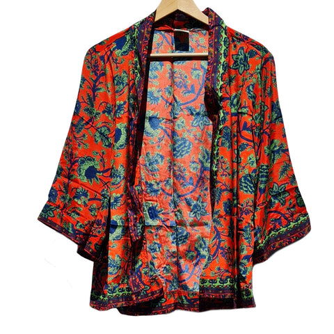 Boho Floral Long Tie Wrap Kimono - 9