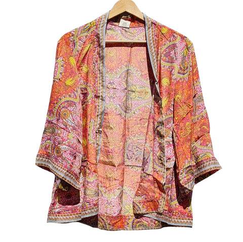 Boho Floral Long Tie Wrap Kimono - 12
