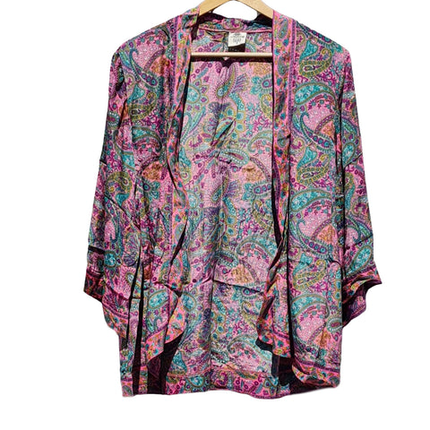 Boho Floral Open Kimono Jacket - 1