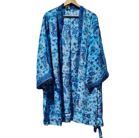 Boho Floral Long Tie Wrap Kimono - 9