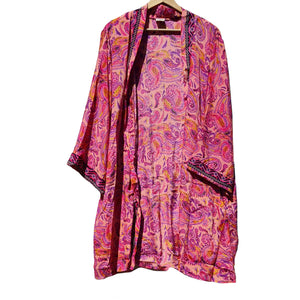 Boho Floral Long Tie Wrap Kimono - 2
