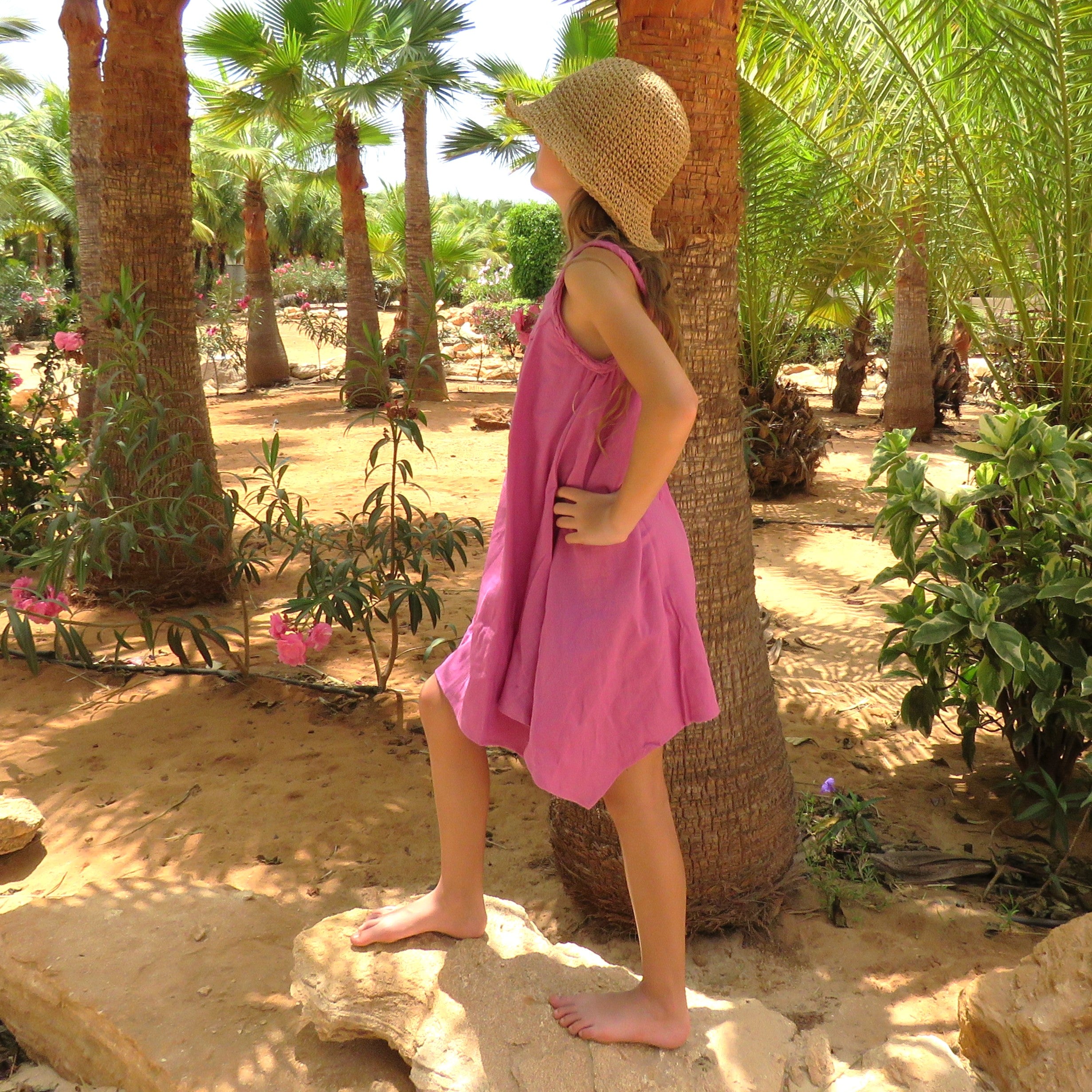 Kids' Pink Handkerchief Hem Dress Designed by OMishka